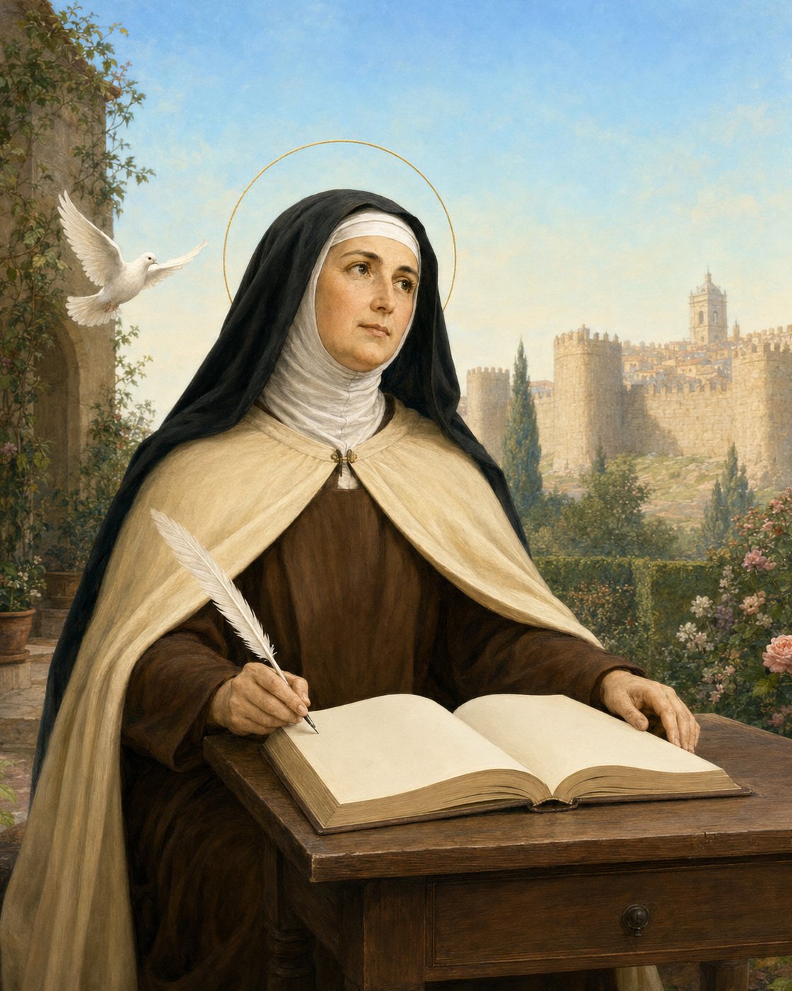 Imagem devocional de Santa Teresa de Ávila