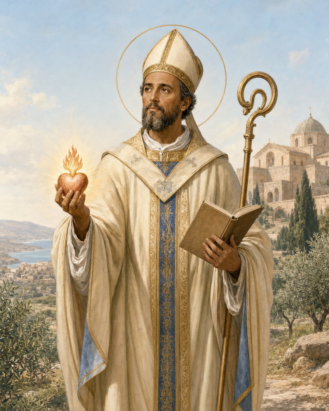 Imagem devocional de Santo Agostinho